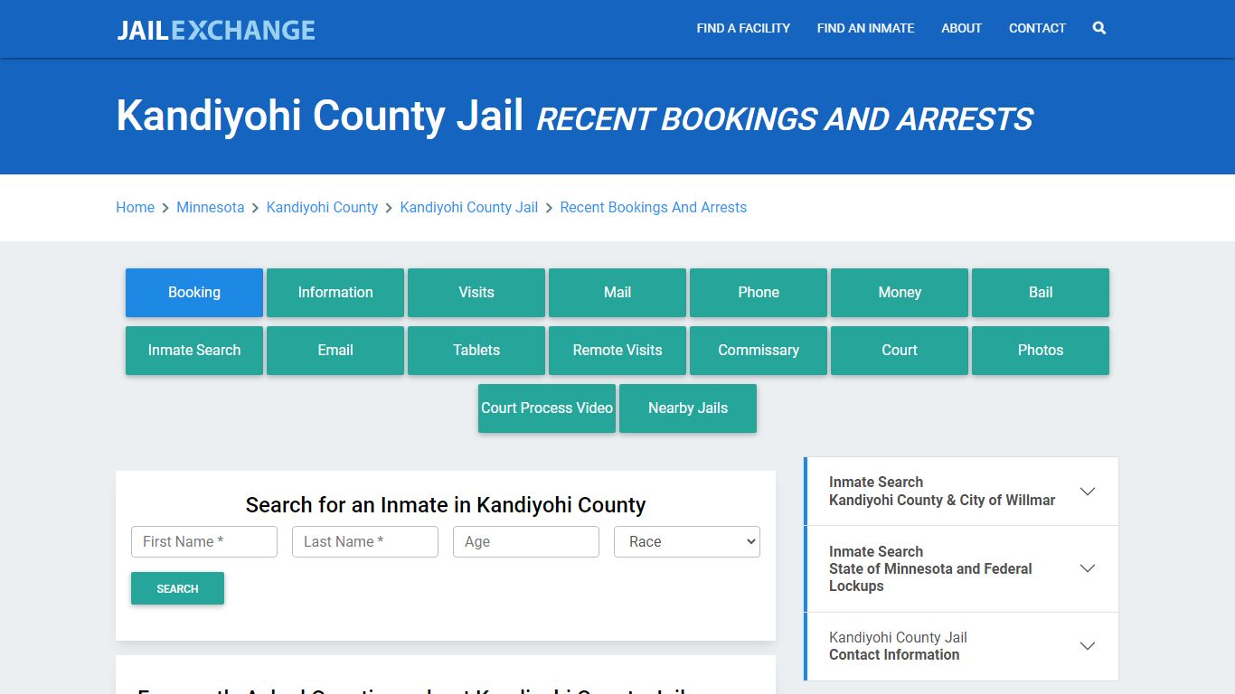 Kandiyohi County Jail Recent Bookings And Arrests - Jail Exchange